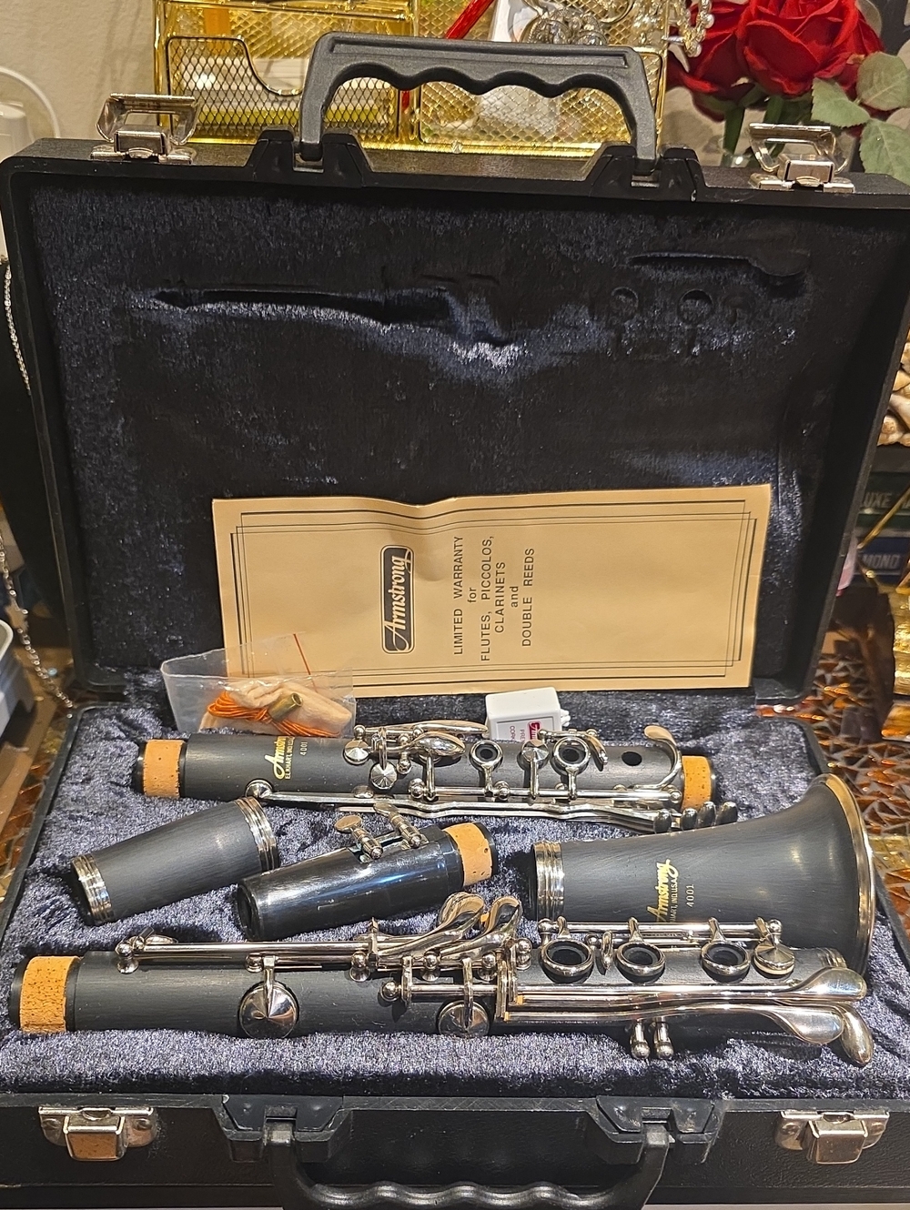 Clarinet in Gray with Silver Keys - Complete Case Set